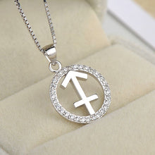 Load image into Gallery viewer, silver sagittarius zodiac sign necklace astrology charm 