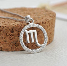 Load image into Gallery viewer, silver scorpio zodiac sign necklace charm 