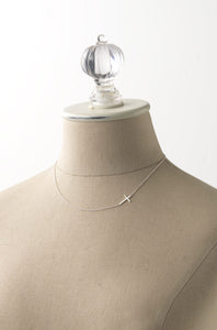 silver sideway cross necklace small cross pendant in white gold religious jewelry